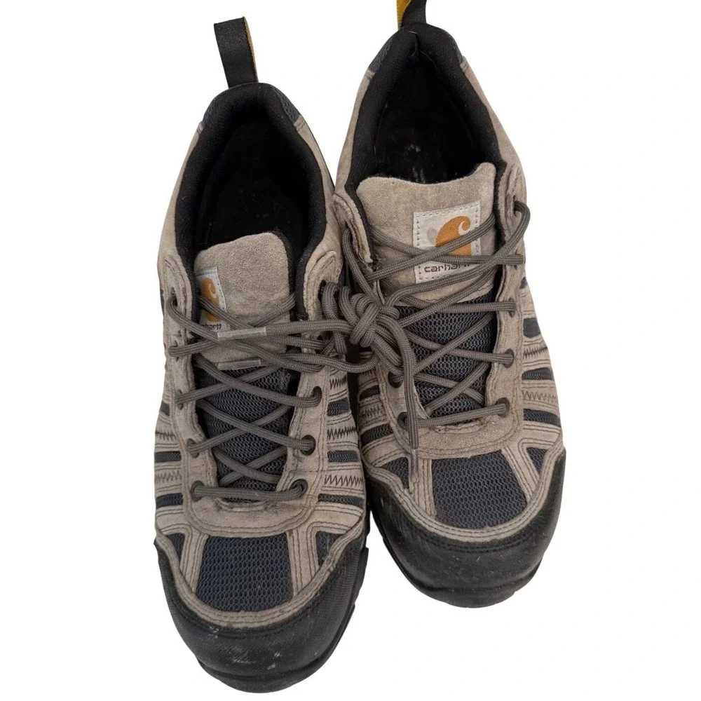 Carhartt Waterproof Mens Work Hiking Boots Brown Suede Mesh Lace Up Size 10